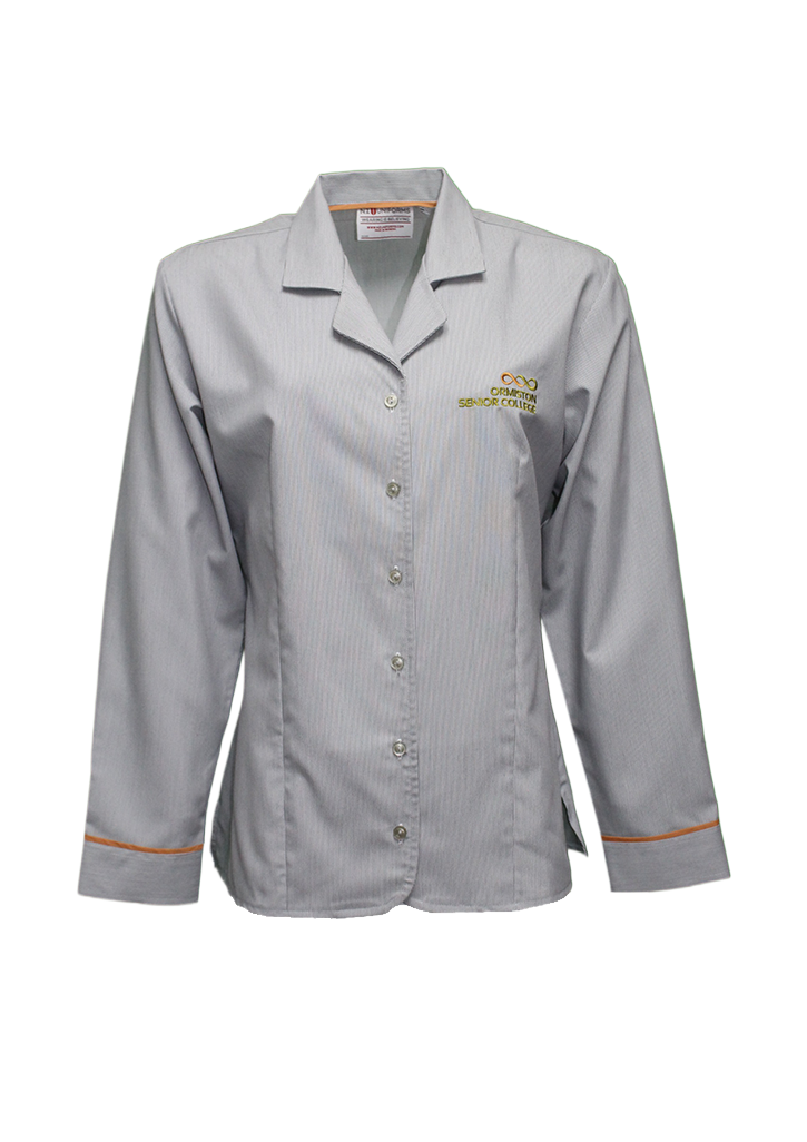 Ormiston Senior College LS Blouse Grey Pinstripe