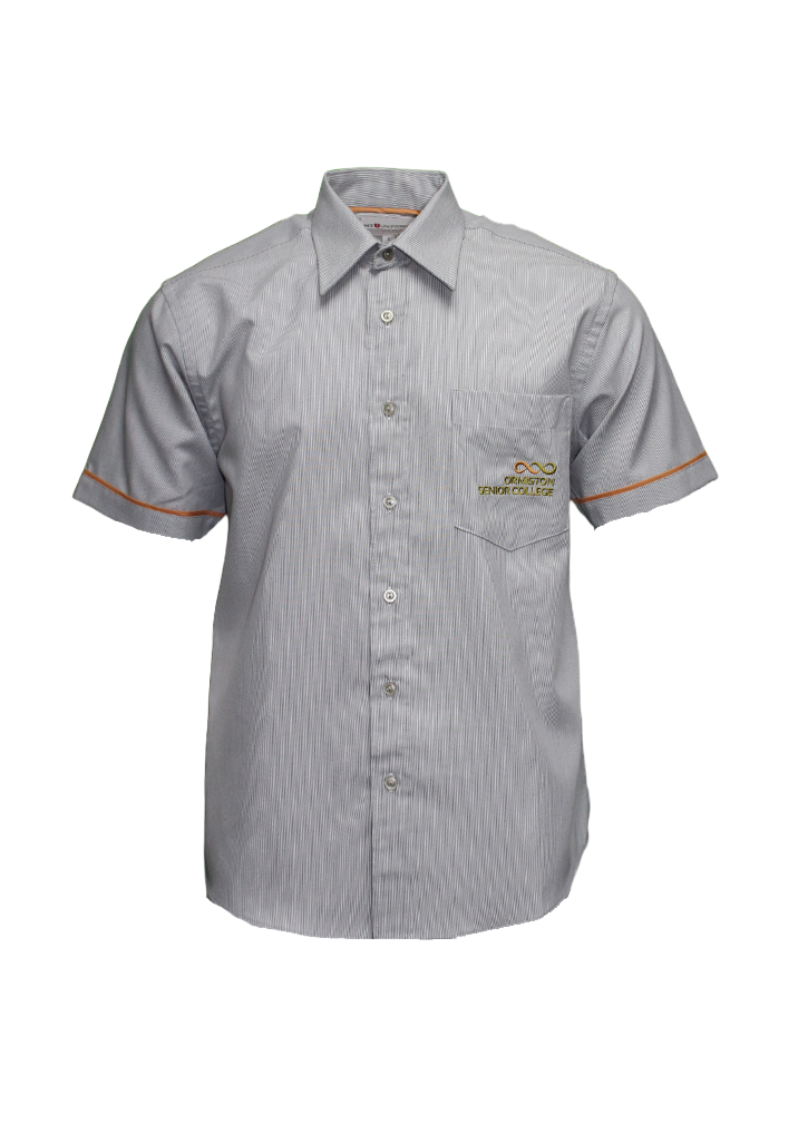Ormiston Senior College SS Shirt Grey Pinstripe